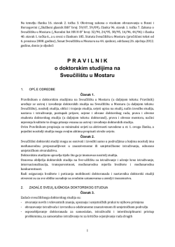 Pravilnik o doktorskim studijima
