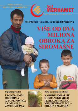 MERHAMET VI&Scaron;E OD DVA MILIONA OBROKA ZA SIROMA&Scaron;NE