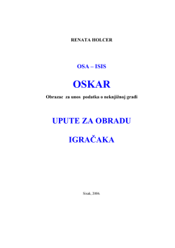 Obrazac za unos podatka o neknjižnoj građi