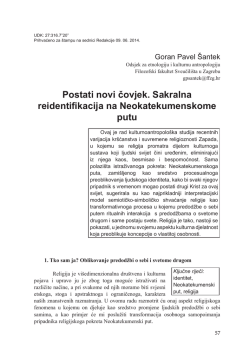 Postati novi čovjek. Sakralna reidentifikacija na