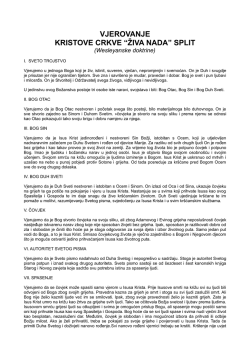 “živa nada” split - Kristove Crkve u Hrvatskoj