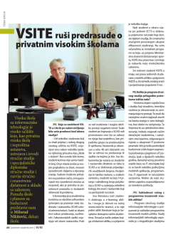 prilogu - Visoka &scaron;kola za informacijske tehnologije
