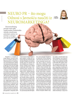 Neuro Pr &ndash; &scaron;to mogu odnosi s Javno&scaron;ću naučiti iz NeuromarketiNga?