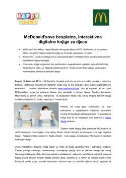 McDonald`sove besplatne, interaktivne digitalne knjige