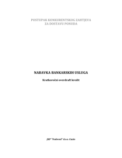 Konkurentski zahtjev - JKP Vodovod doo Cazin