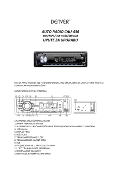 AUTO RADIO CAU-436 UPUTE ZA UPORABU