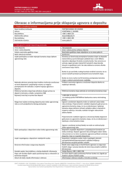 Obrazac o informacijama prije sklapanja ugovora o