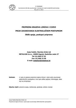 Priprema krajeva limova i cijevi prije zavarivanja