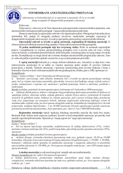 INFORMIRANI ANESTEZIOLOŠKI PRISTANAK 1-4