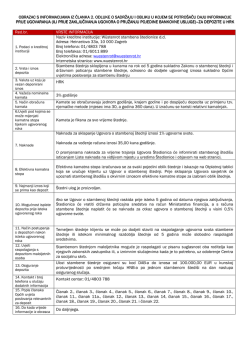 Obrazac s informacijama za potro&scaron;ača HRK