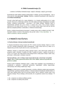 1. UMIJEĆE SLU&Scaron;ANJA
