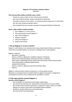 1. &Scaron;to je Nalgesin S i za &scaron;to se koristi? 2. Prije nego počnete