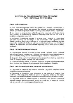 CACHEID=421832c7-e94d-44b6-8753-8b303a2cb8b4;Op&scaron;ti uslovi za osiguranje putnika za vrijeme puta i boravka u