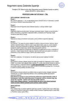 1. ŽNL - Nogometni savez Zadarske županije