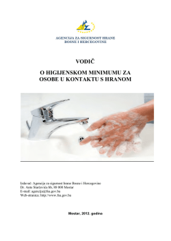 Vodič o higijenskom minimumu za osobe u kontaktu s hranom