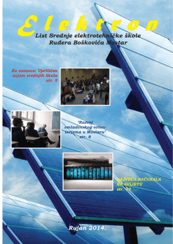 Elektron 8 – 2014. - Srednja elektrotehnička škola Ruđera Boškovića