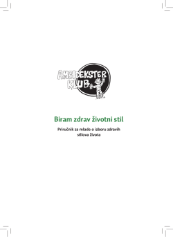 Biram zdrav životni stil" - priručnik za mlade o