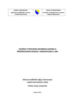 izvje&scaron;će o provedbi okvirnog zakona o pred&scaron;kolskom