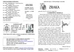 Page 1 TJEDNI RASPORED SVETIH MISA: 23. 3. 2015