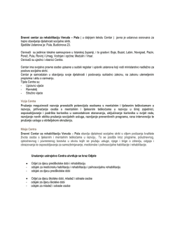 Dnevni centar za rehabilitaciju Veruda &ndash; Pula ( u daljnjem tekstu