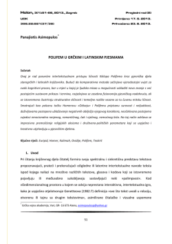 Panajiotis Asimopulos* POLIFEM U GRČKIM I LATINSKIM
