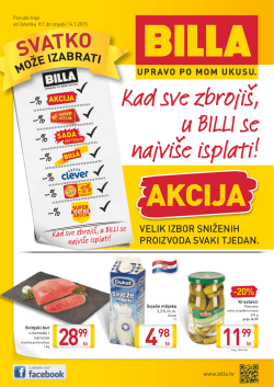 Kad sve zbroji&scaron;, u BILLI se najvi&scaron;e isplati!