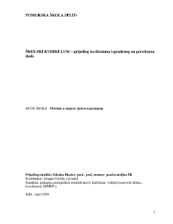 ŠKOLSKI KURIKULUM - Stare stranice pomsk.hr-a