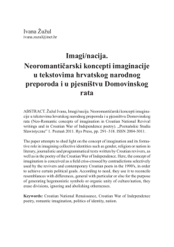 Imagi/nacija. Neoromantičarski koncepti imaginacije u tekstovima