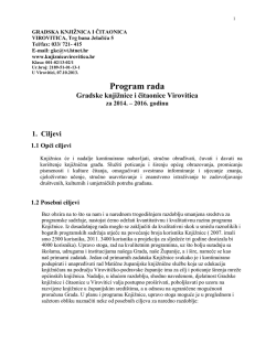 Program rada Gradske knjižnice i čitaonice Virovitica za 2014.