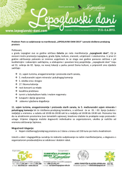 Po&scaron;tovani, u gradu Lepoglavi ove se godine održava četvrta po redu