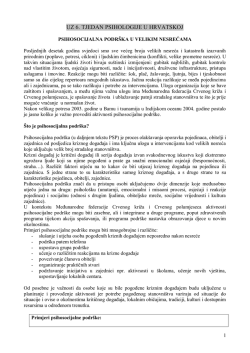 Psihosocijalna podr&scaron;ka u velikim nesrećama