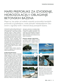 mapei preporuke za izvođenje, hidroizolaciju i oblaganje betonskih