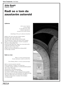 A. Bagić, Radi se o tom da zaustavim asteroid
