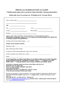prijava za sudjelovanje na sajmu