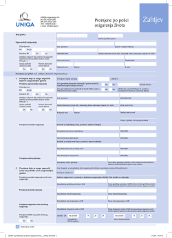 Zahtjev za promjenama po polici životnog osiguranja