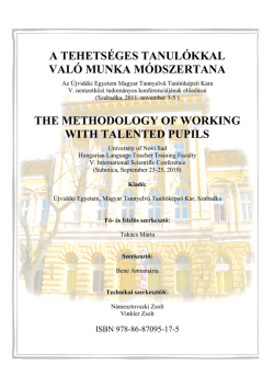 a tehetséges tanu való munka móds the methodology o with