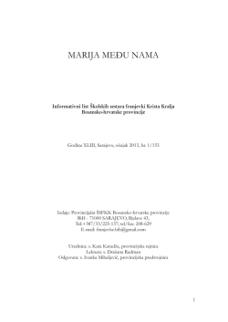 MARIJA MEĐU NAMA - &Scaron;kolske sestre franjevke