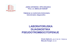 pseudotrombocitopenije - Prim.dr. Abdulah Naka&scaron;
