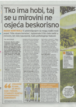 Tko ima hobi, taj se u mirovini ne osjeća beskorisno