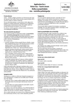 1419 - Application for a Visitor visa - Tourist stream