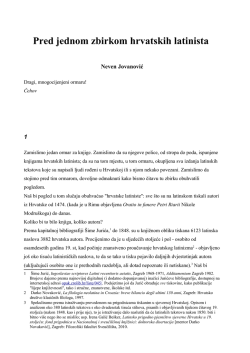 Pred jednom zbirkom hrvatskih latinista