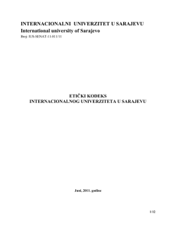 Etički kodeks - International University of Sarajevo