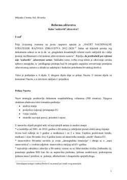 O REFORMI ZDRAVSTVA