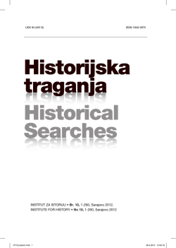 Historijska traganja, br. 10 - Institut za istoriju Sarajevo