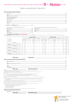 Zahtjev za uslugu Moj račun S i Moj račun L