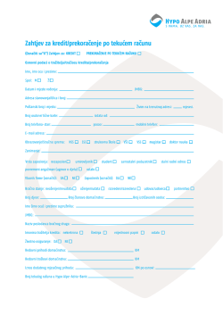 Zahtjev za kredit i potrebna dokumentacija