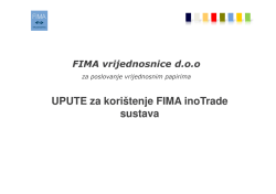 FIMAInoTrade upute