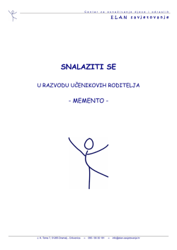 SNALAZITI SE U RAZVODU UČENIKOVIH RODITELJA