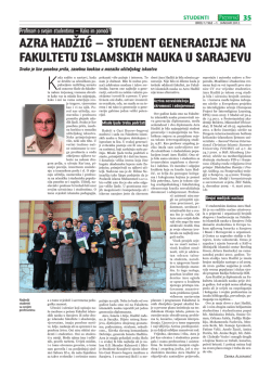 azra hadžić - Fakultet islamskih nauka u Sarajevu