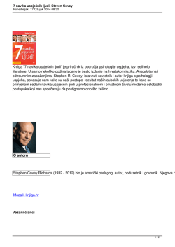 7 navika uspje&scaron;nih ljudi, Steven Covey